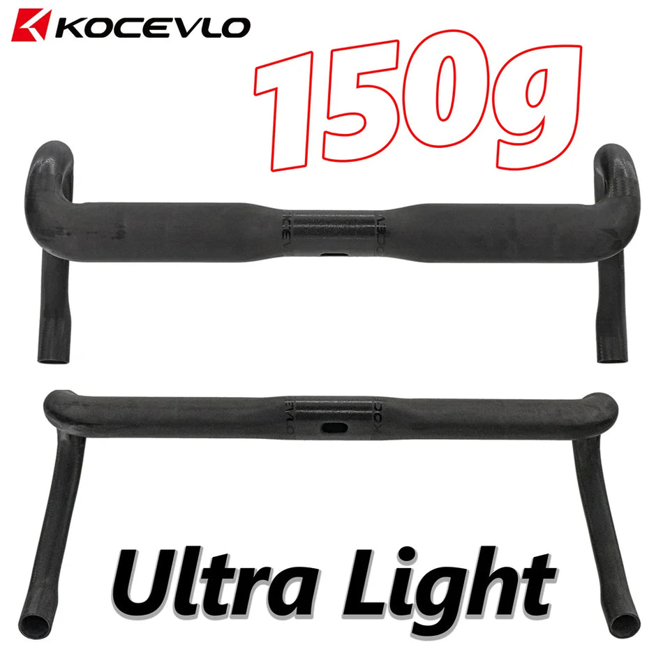 Ghidon rutier Kocevlo SL Carbon Ultra ușor 150g 31.8mm prindere cabluri interne bicicletă gravel rutieră