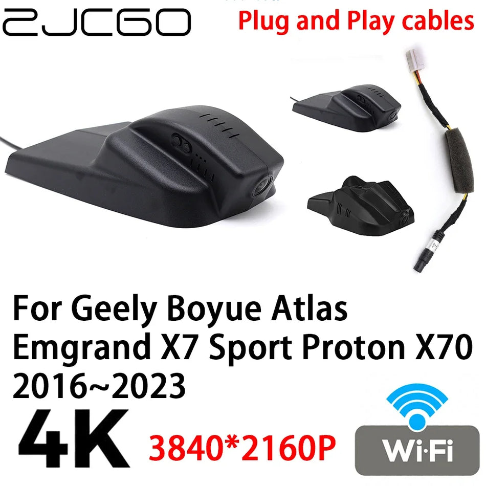 Caméra de tableau de bord Geely Boyue Atlas 4K DVR de voiture enregistreur vidéo, Plug and Play
