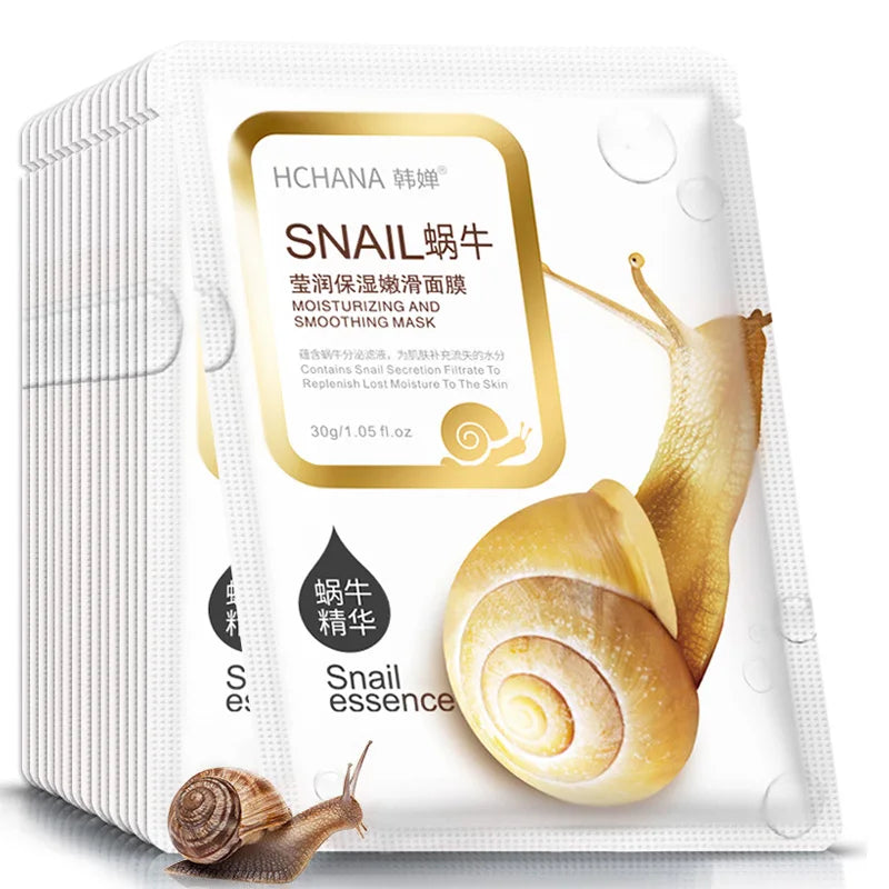10pcs Snail Essence Moisturising Face Masks for Deep Replenishment Default Title