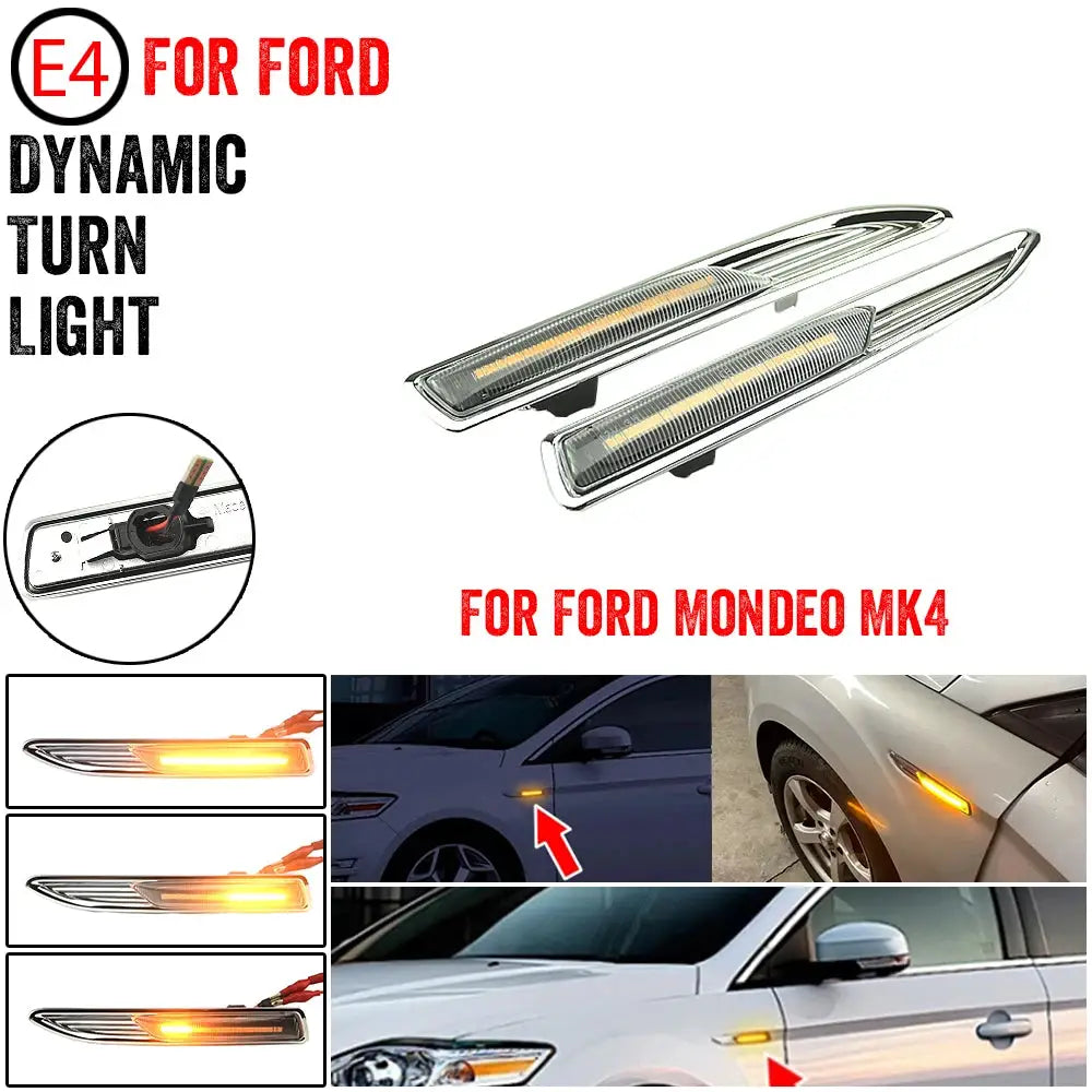 LED Dynamic Side Marker Lights for Ford Mondeo Mk4 BA7 Saloon 2007-2015 by InterCyprus Trading Ltd