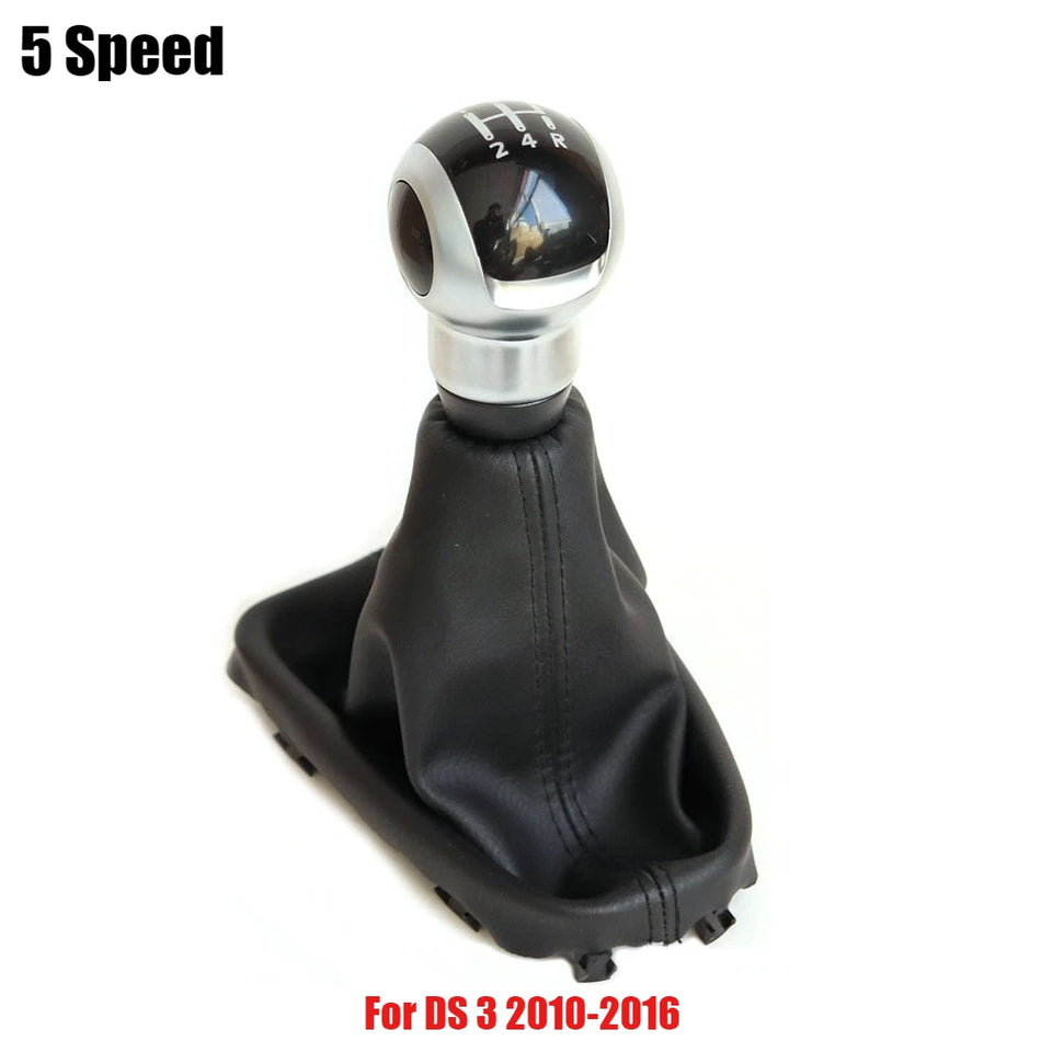 Manual Gear Shift Knob with Boot Cover, PU Leather for Citroen DS 3