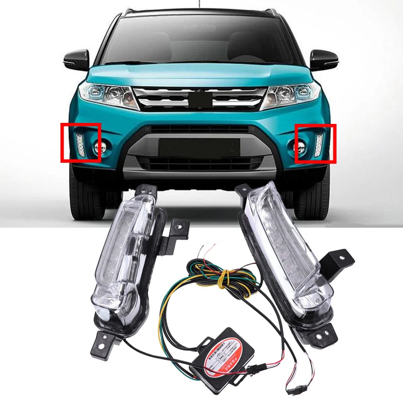 LED Daytime Running Lights Kit for Suzuki Vitara 2014-2020 Dual Color DRL with Turn Signals