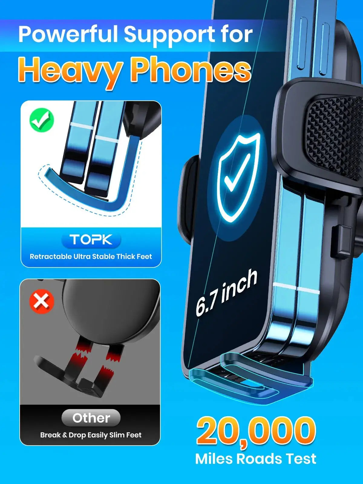 TOPK Car Phone Holder Gravity Stand for iPhone Xiaomi Samsung Car Mobile Support for Dashboard Windshield Air Vent Phone Mount by InterCyprus Trading Ltd