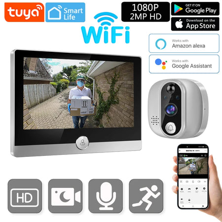 Tuya Smart Video Doorbell Camera &ndash; 4.3-Inch Display