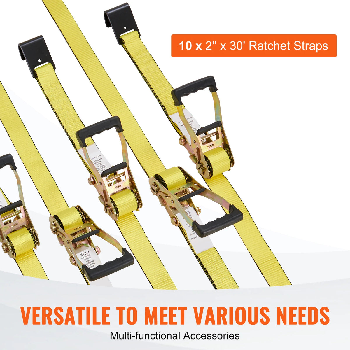 SucceBuy 10pcs 10000Lbs Ratchet Tie Down Straps &ndash; Heavy Duty
