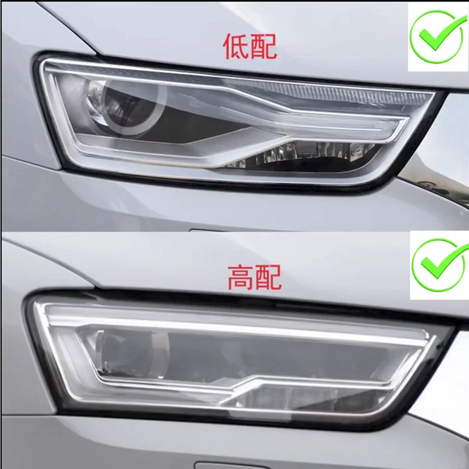 Cobertura transparente de lente de farol em ABS para Audi Q3 2016-2018