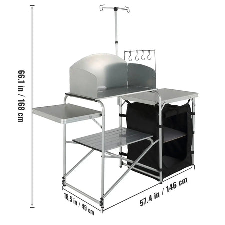 Outdoor Folding Kitchen Table Cabinet Bbq Picnic 1 Cupboard / United States