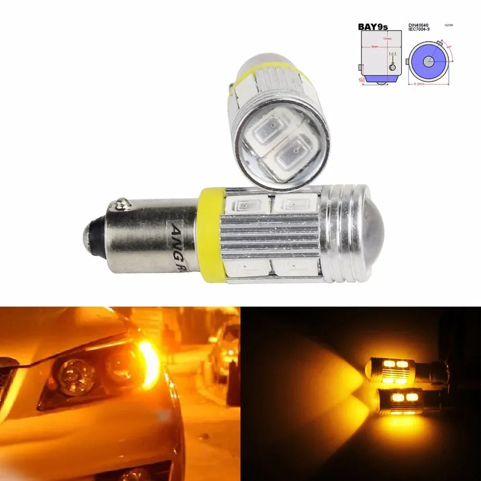 Ampoules LED de lumière de marche arrière Amber Angrong 2x 435 H21W BAY9S 12V