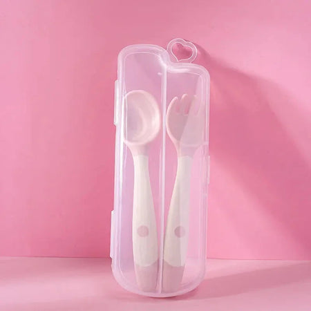 Bendable Baby Fork and Spoon Set for Easy Eating Training fork spoon set Box
