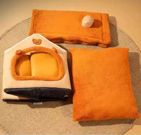 Versatile Velvet Pet House for Dogs and Cats - Washable and Dismantleable