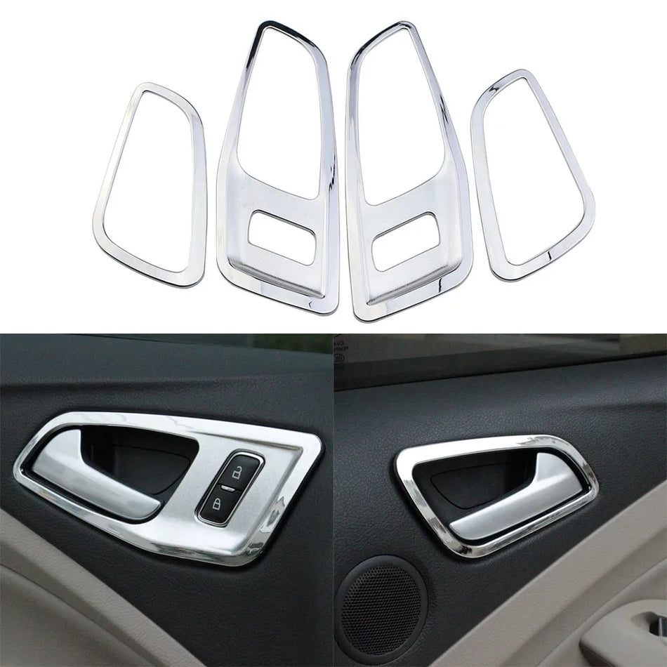 Interior Handle Trim with ABS Chrome for Ford Kuga Escape 2013-2017 Left-Hand Drive