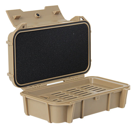 1QPJ2313 Dual Layer Ammo Box &ndash; Waterproof Shock Absorbing Khaki