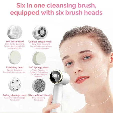 LED Six In One Facial Cleanser &ndash; Six In One Facial Care Tool