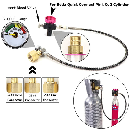 Soda Quick Connect Pink CO2 Refill Adaptor &ndash; Easy Refills