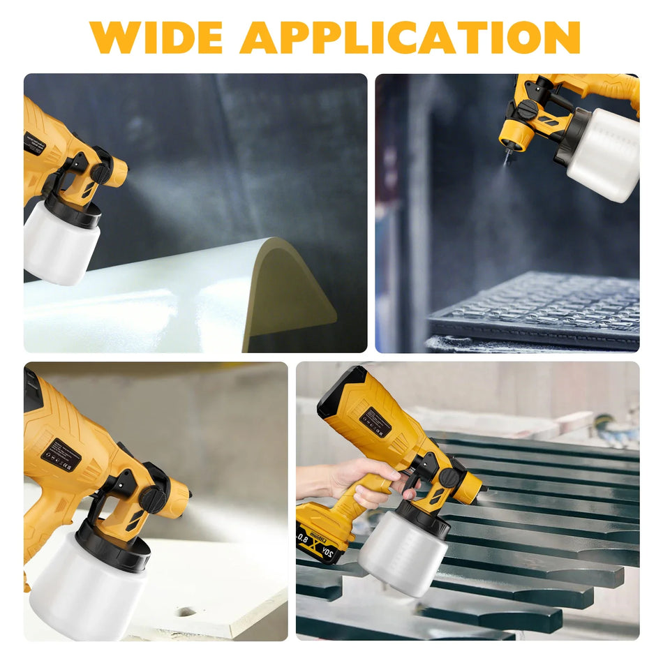 Cordless HVLP Paint Sprayer 1000ml Portable Coating Gun with 3 Spray Patterns