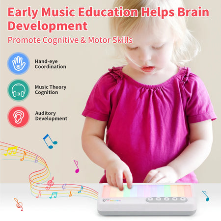 Rainbow Flashing Piano Toy &ndash; Educational Fun with 5 Instruments