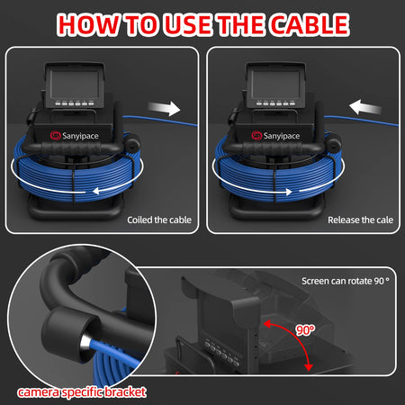 Sanyipace S8417D Sewer Pipe Camera &ndash; DVR 16GB Recording