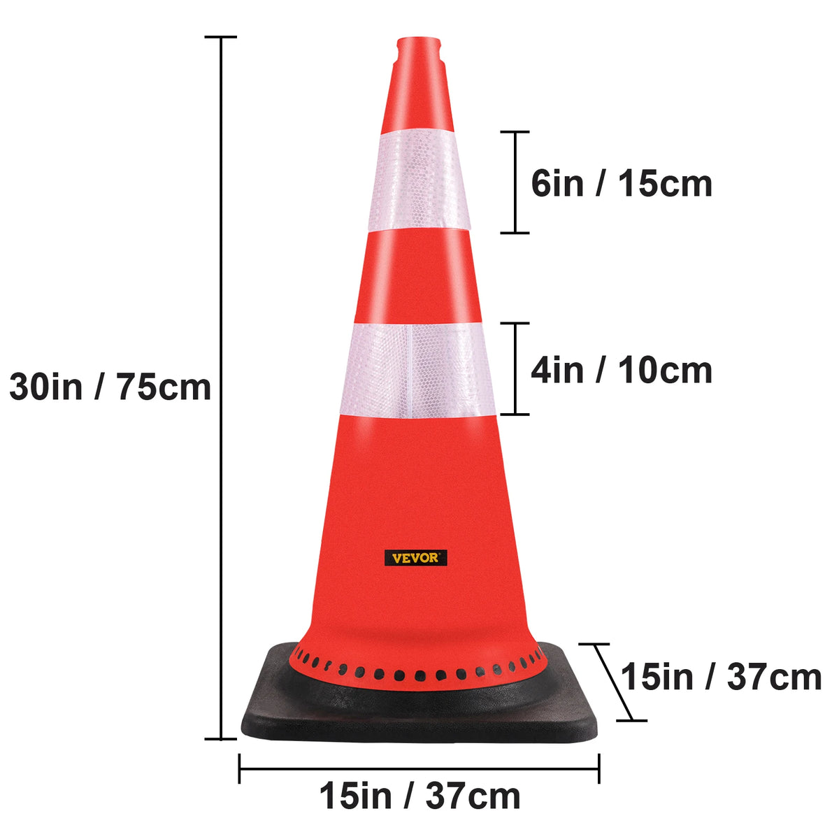 SucceBuy Safety Cones 18-36 Inches &ndash; Heavy-Duty Base System
