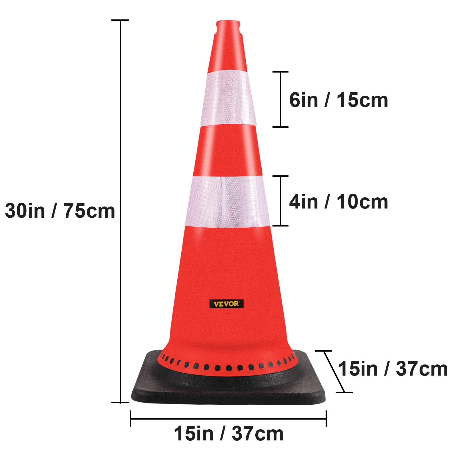 SucceBuy Safety Cones 18-36 Inches &ndash; Heavy-Duty Base System