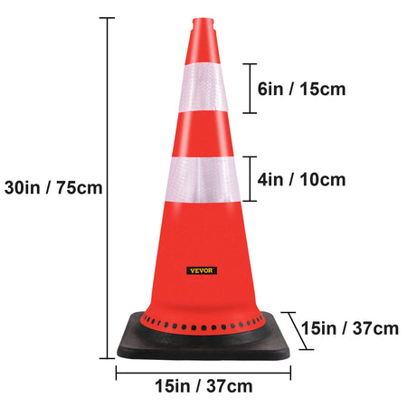 SucceBuy Safety Cones 18-36 Inches &ndash; Heavy-Duty Base System