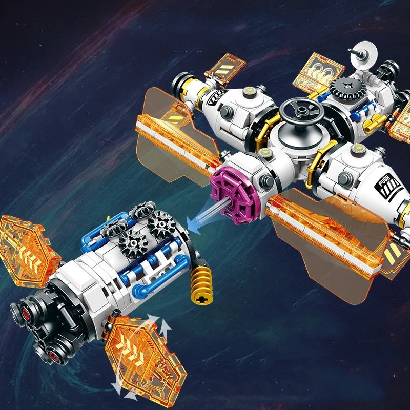 HOVFELER City Shuttle Satellite Rocket Building Blocks Set with Astronaut Figure