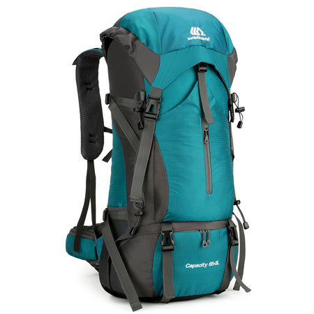 70L Mountaineering Bag &ndash; Waterproof With Pockets System Lake blue