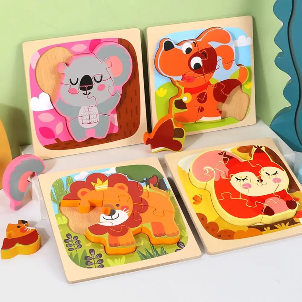 Children's Animal Wooden Puzzle &ndash; Engaging Montessori Learning Toy