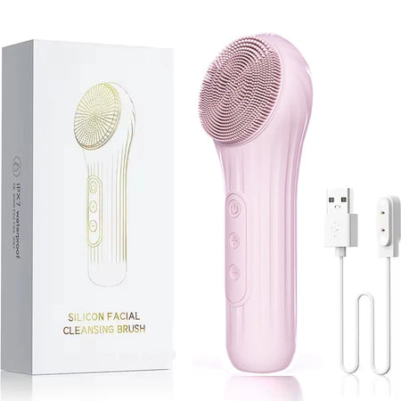 Sonic Waterproof Facial Cleansing Brush &ndash; Rechargeable Pink