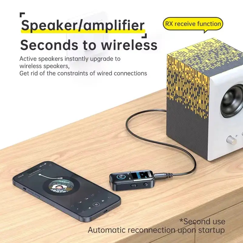 KEBIDUMEI Bluetooth 5.4 Audio Receiver Transmitter TF 3.5mm Jack LED Display for Car/Home Stereo/Wired Headphones/Speaker/TV by InterCyprus Trading Ltd