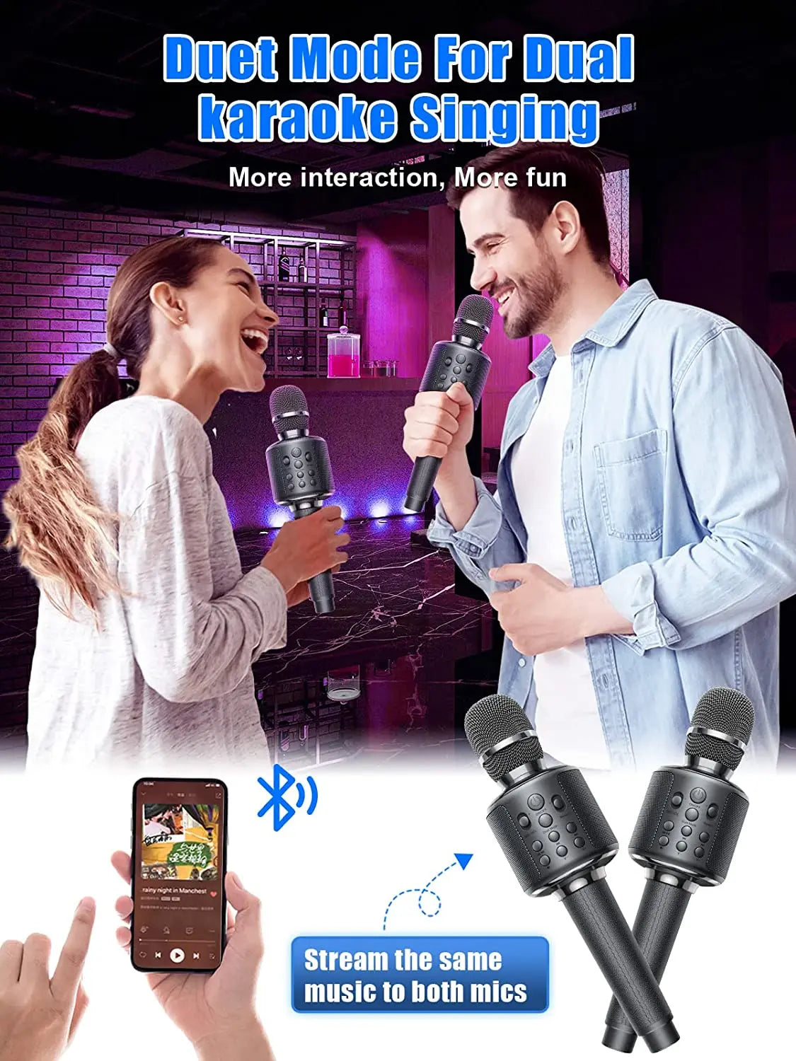 GOODaaa Karaoke Microphone &ndash; Bluetooth Duet Recording