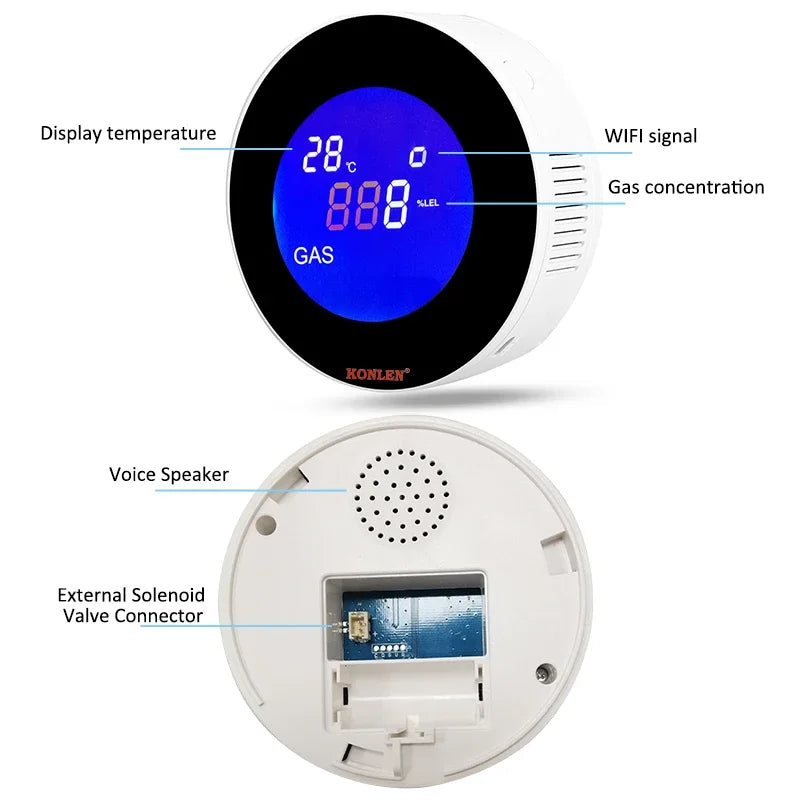 Tuya Wifi Smart Natural Gas Alarm Sensor &ndash; LCD Display