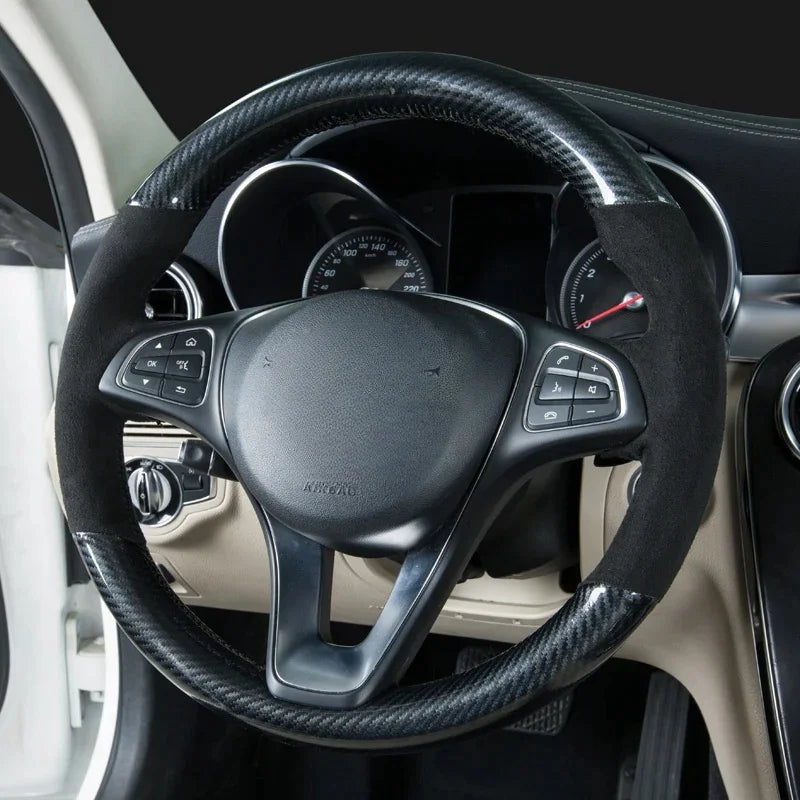 Черна плетена кожена обвивка за волан за Mercedes-Benz Vito W447
