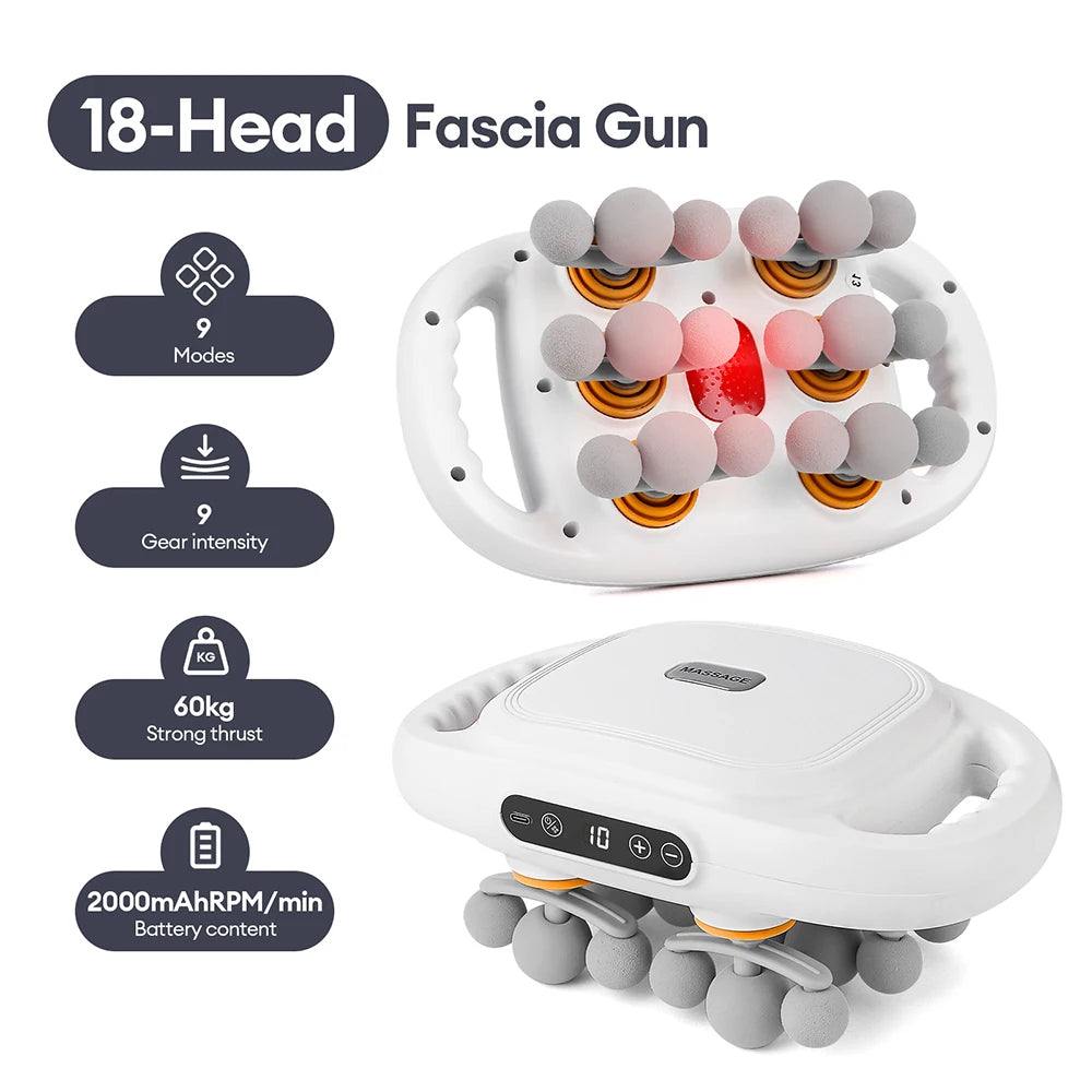42-Heads Fascia Gun &ndash; Powerful High Frequency Massage 18 head-white