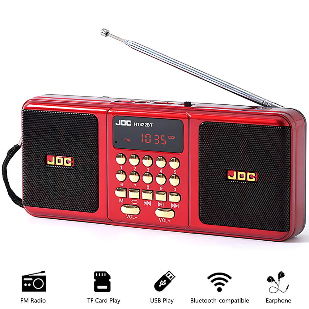 Portable Wireless FM Radio Speaker with Bluetooth and Rechargeable Battery