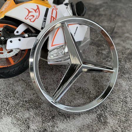70mm Metal Car Styling Engine Badge &ndash; Premium Quality Hood Emblem Sticker for Mercedes Benz Bright Silver 1pcs