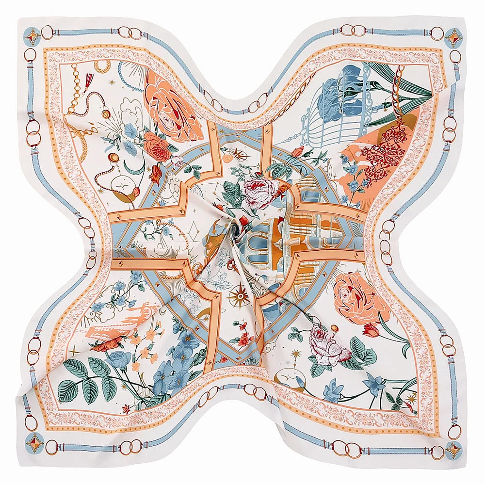 POBING Silk Scarf &ndash; Luxurious Back Garden Print