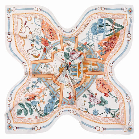POBING Silk Scarf &ndash; Luxurious Back Garden Print