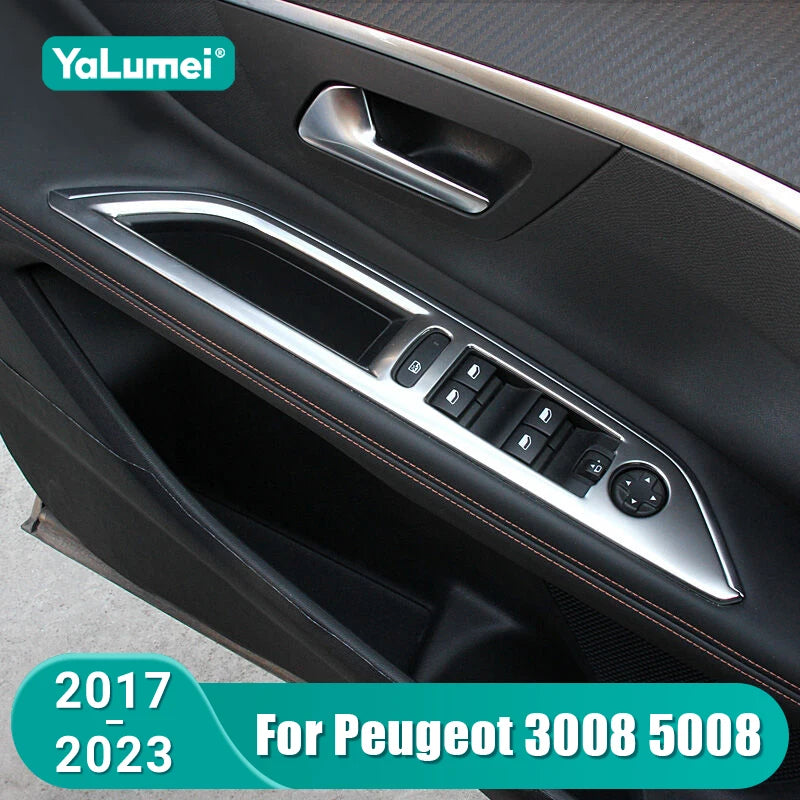 Накладка на кнопку переключателя стеклоподъемника для Peugeot 3008 5008 GT из ABS-пластика с акцентом из нержавеющей стали