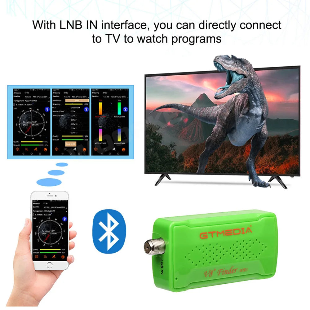 Woopker V8 SAT Finder BT03 Mini Satfinder Bluetooth DVB S / S2 Digital Signal Satellite Receiver