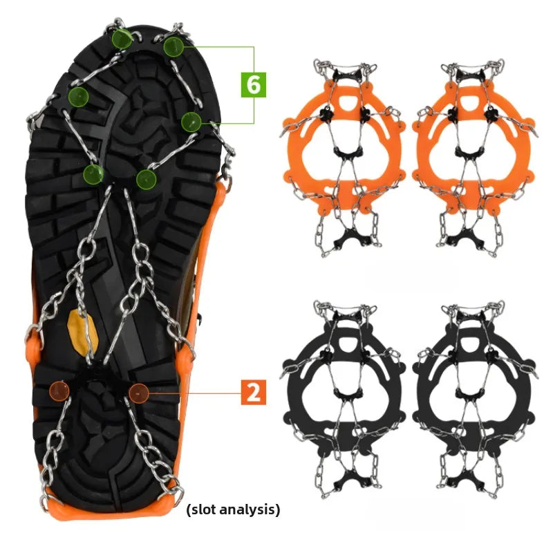 DKSTINYE Outdoor Winter Crampons - Anti-Slip Snow Spikes for Hiking and Climbing