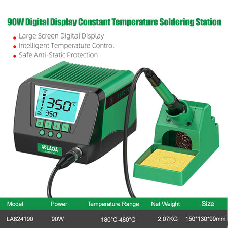 LAOA Repair Soldering Station 90W &ndash; Adjustable Temp LED LA824190
