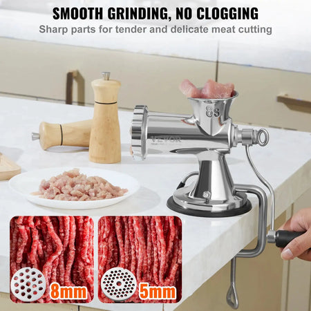Manual Meat Grinder 304 Stainless With Suction Cup