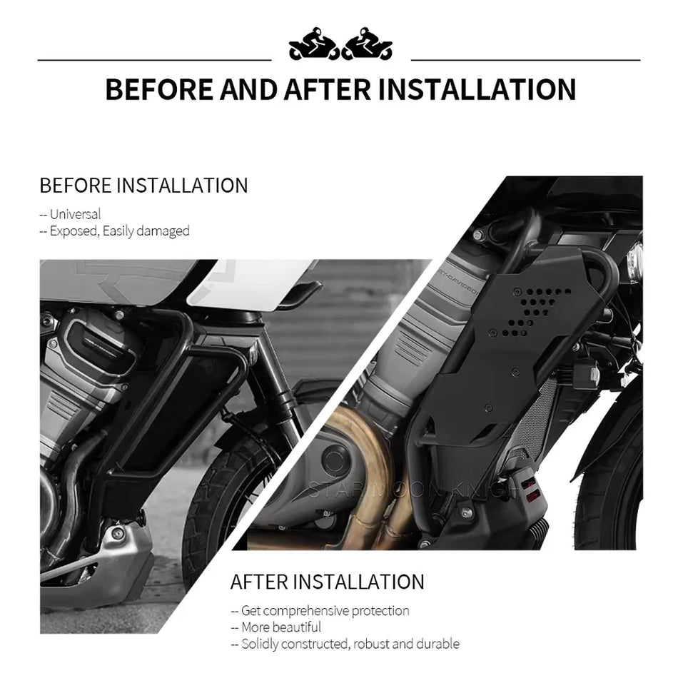 Harley-Davidson Pan America 1250 motorvärn med kåpskydd och cylinderhuvudsskydd