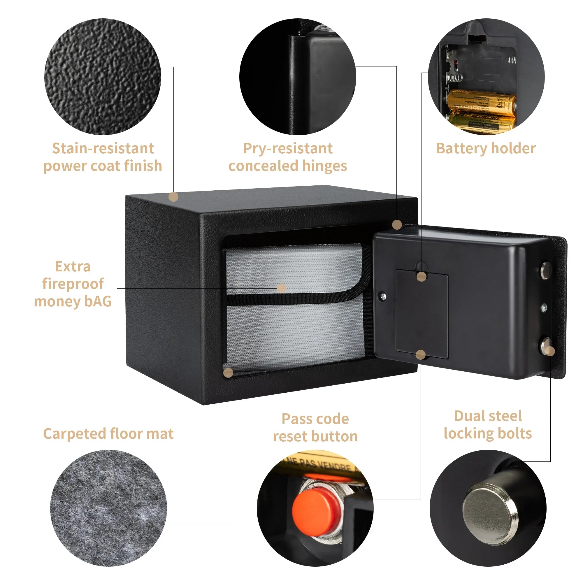 0.2 Cubic Feet Electronic Digital Safe &ndash; Fireproof Safe