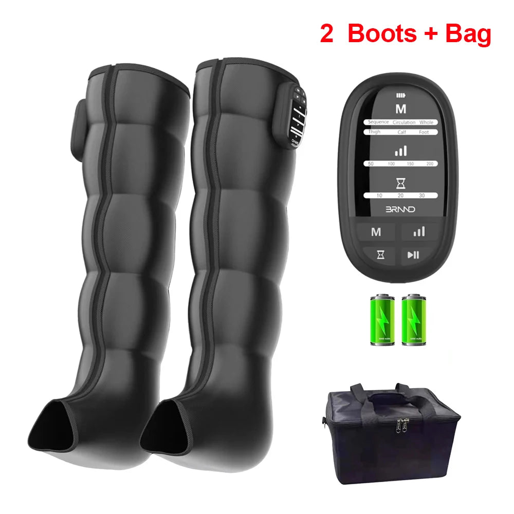 Air Compression Leg Massage Boots &ndash; Rechargeable Battery Two Boots carrybag