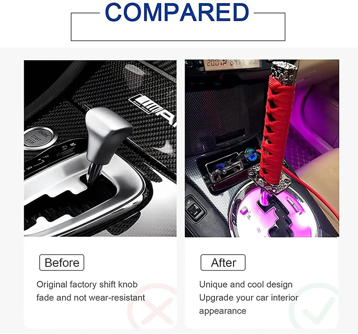 150MM Universal JDM Katana Samurai Sword Shift Knob Shifter With Adapters Gear Shift Knob Transmission Gearstick Car Accessories by InterCyprus Trading Ltd