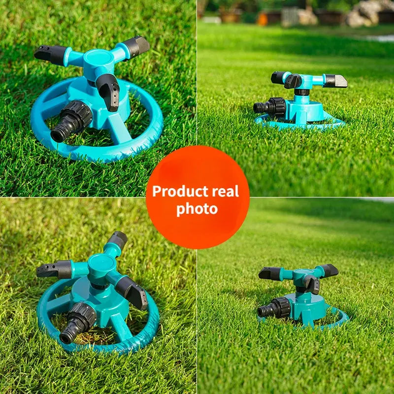 360 Degree Automatic Rotating Garden Sprinkler Nozzle - Efficient Lawn Watering