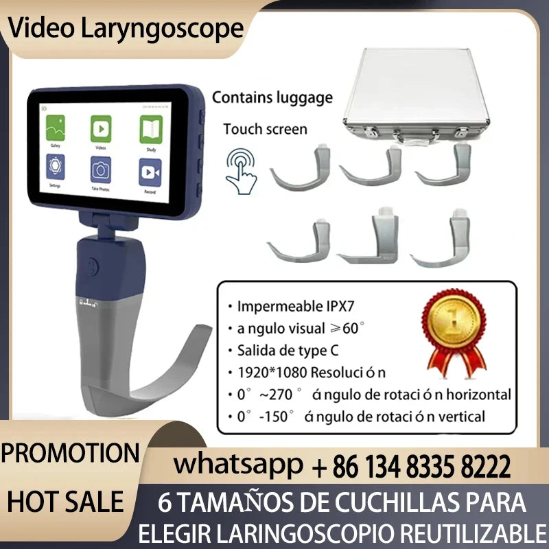 4.5 Ekran Dotykowy Wideo Laryngoskop Sterylizowalne Ostrza