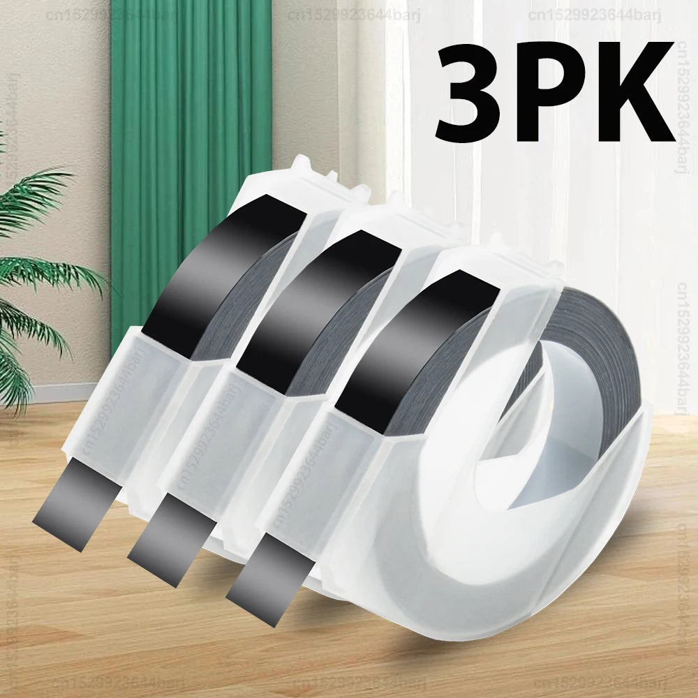 Motex E101 Portable 3D Embossing Label Printer &ndash; Compact 3PK Black 3D