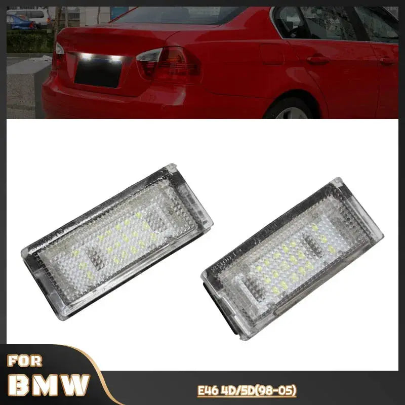 2PCS White LED License Plate Light Lamp For BMW 3 Series E46 4D 1998-2003 5D Touring 1998-2005 Error Free by InterCyprus Trading Ltd
